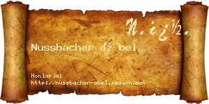 Nussbacher Ábel névjegykártya
